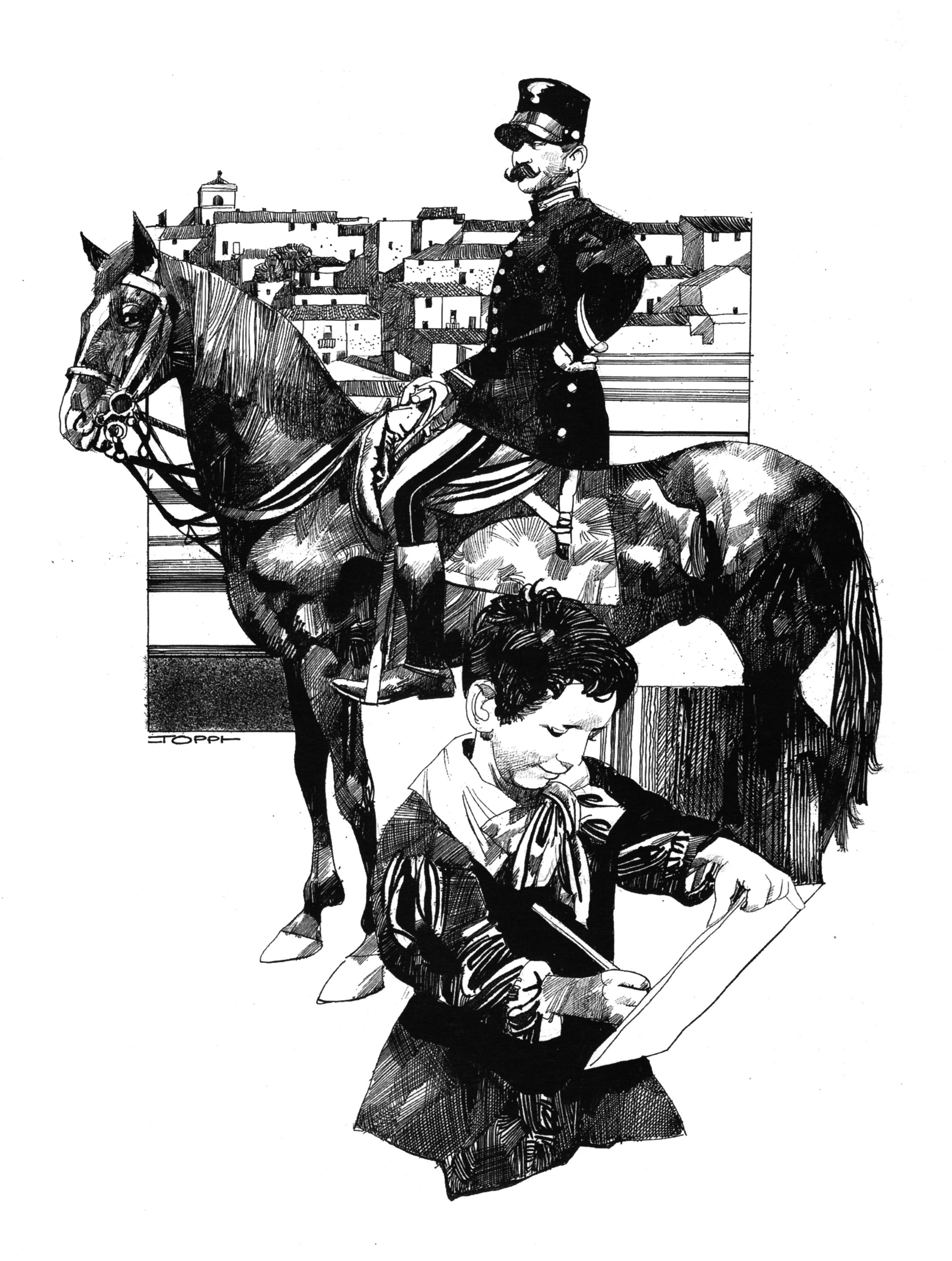 soldier on horseback drawing
