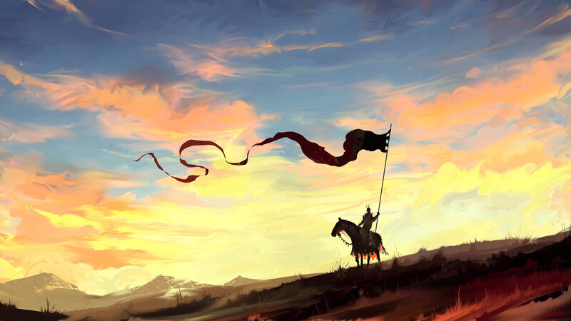 Soldier on Horseback — Orange