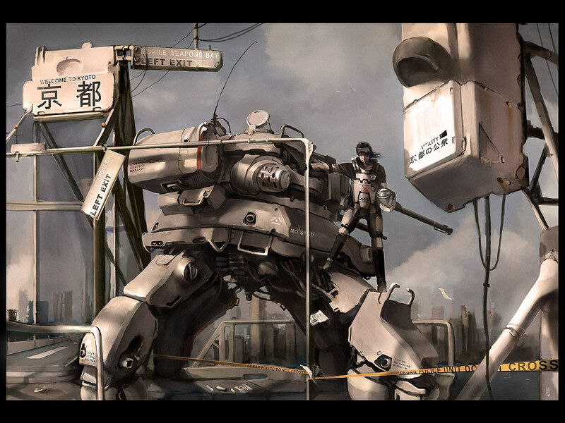 Soldier on Mech Robot