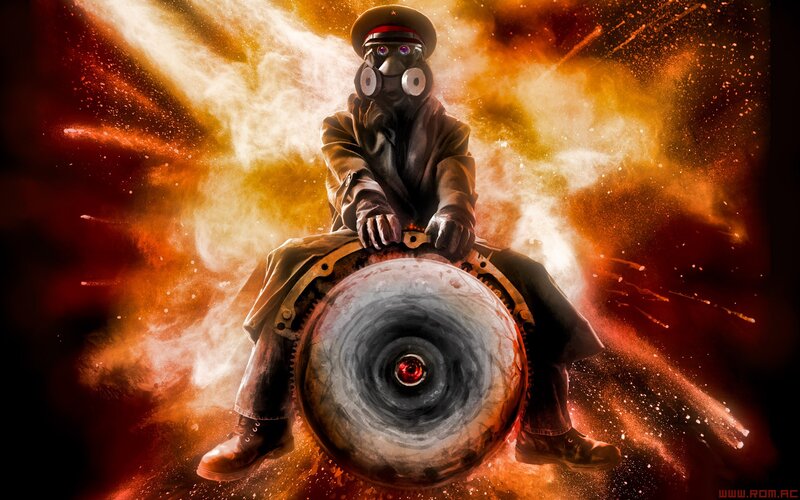 soldier on mechanical wheel