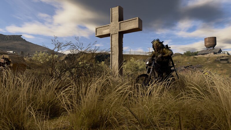 Soldier on Motorcycle — Brown