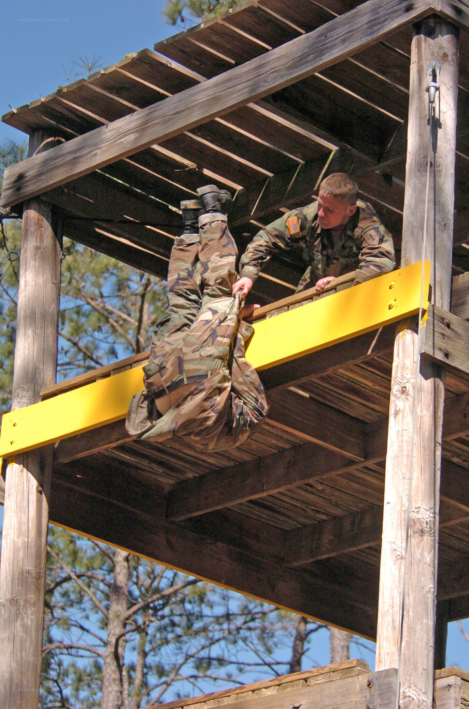 Soldier on obstacle course