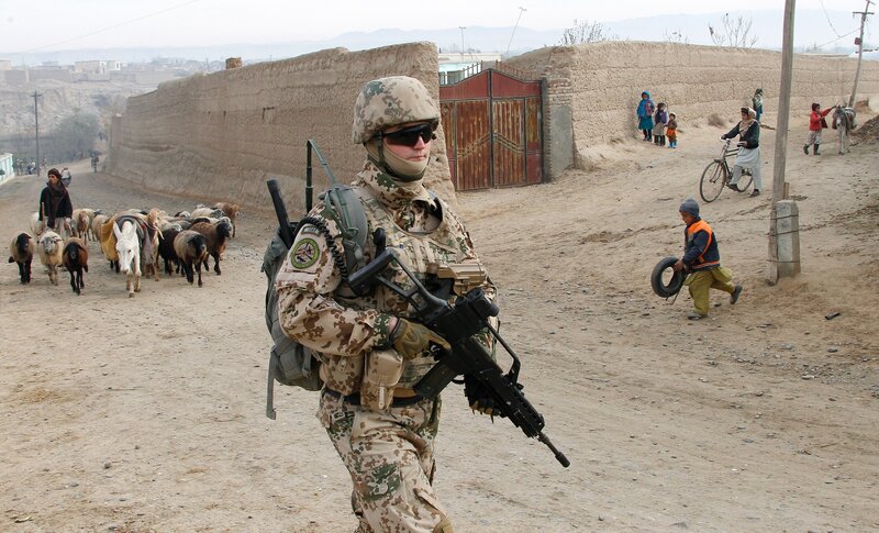 Soldier on patrol in Afghanistan