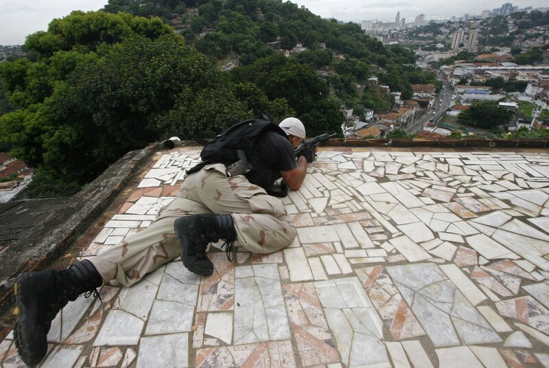 Soldier on Rooftop — Green