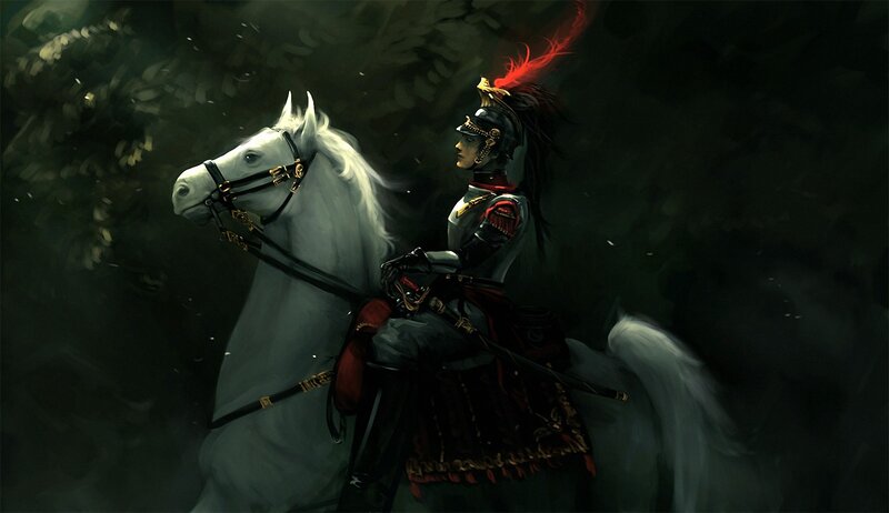 Soldier on White Horse — Dramatic