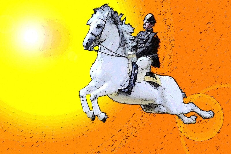 Soldier on White Horse — Yellow