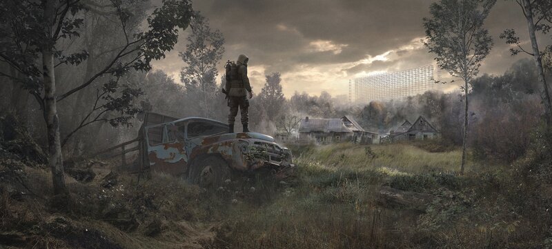 Soldier on Wrecked Truck