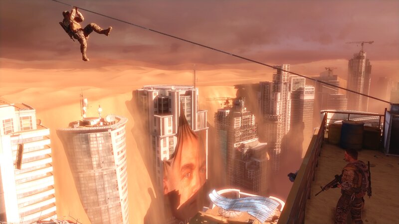 Soldier on Zipline