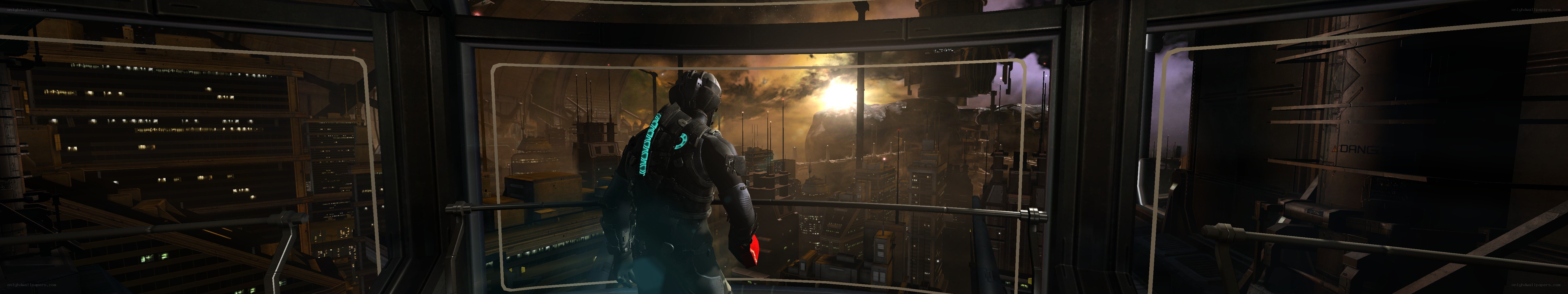 soldier overlooking a city