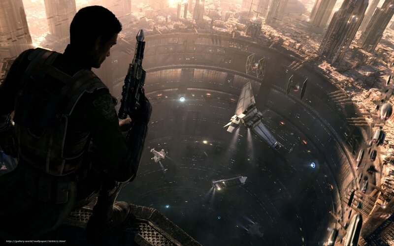 soldier overlooking space battle