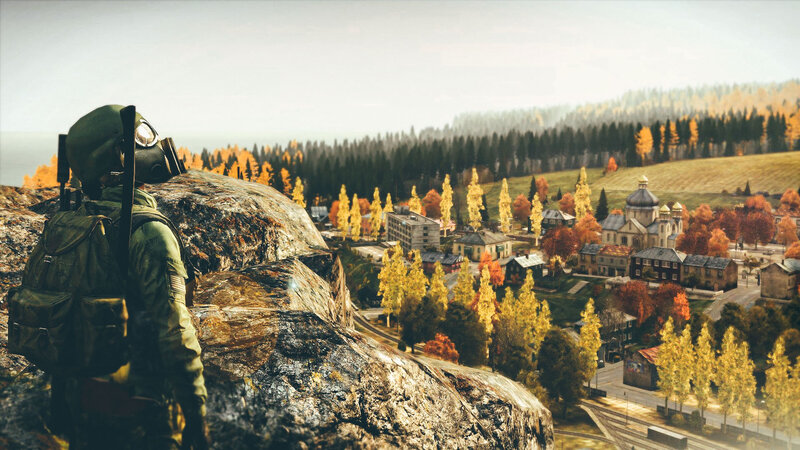 Soldier Overlooking Town — Green