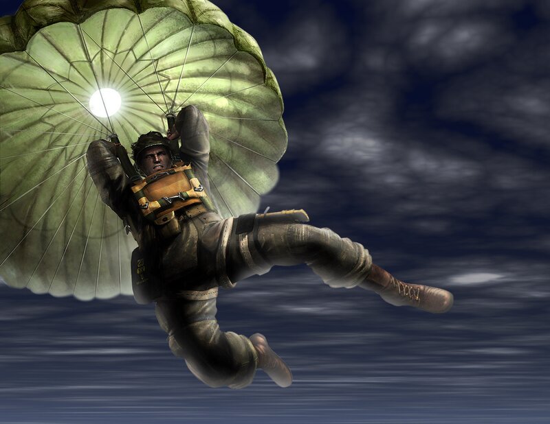 Soldier Parachuting