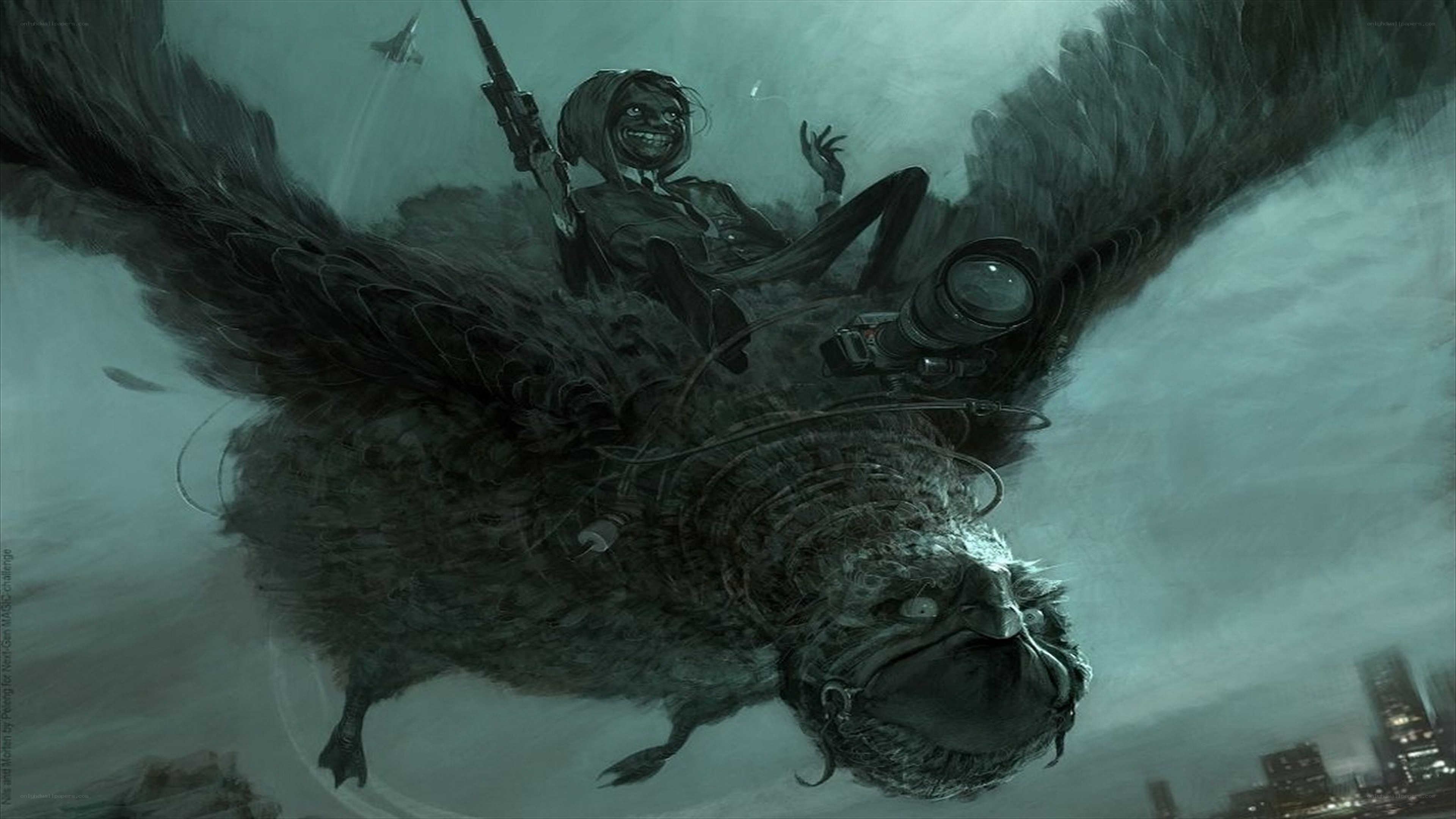 soldier riding giant bird