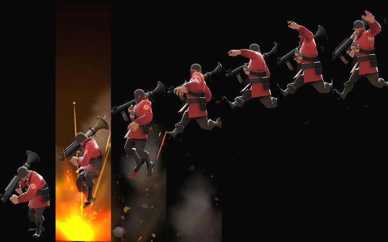 soldier rocket jump animation