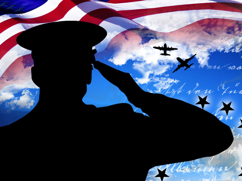 Soldier Saluting — Blue