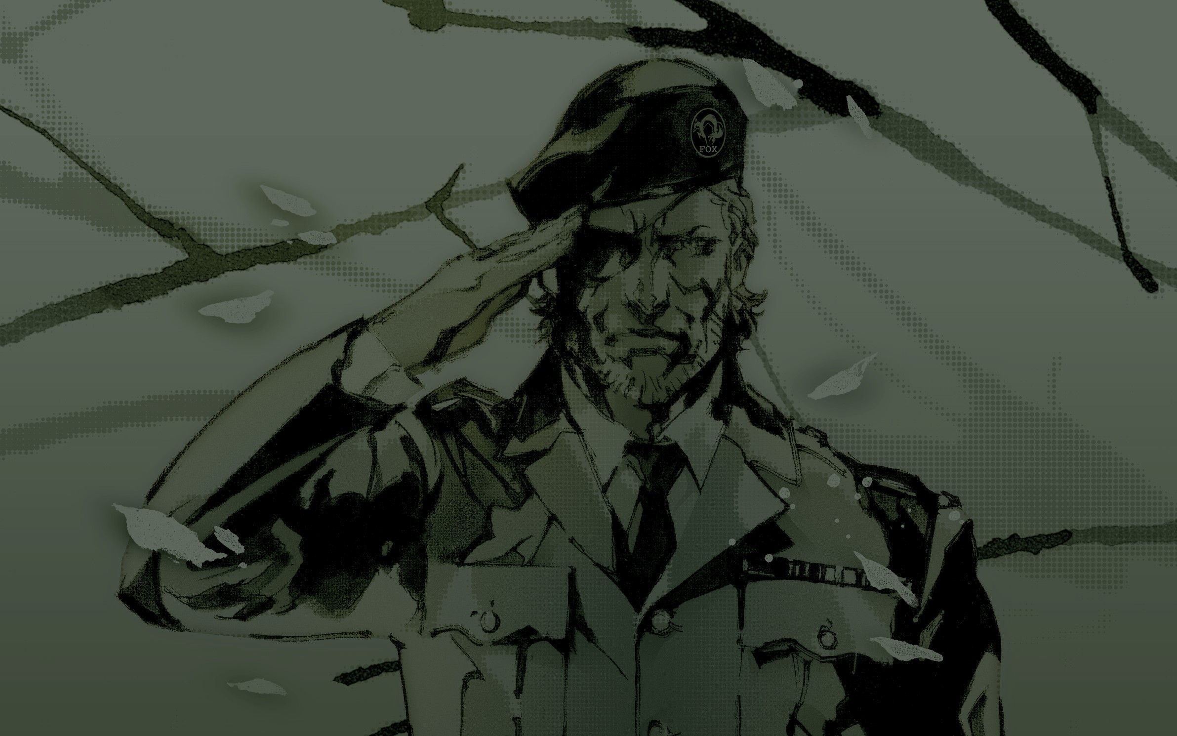 soldier saluting in winter