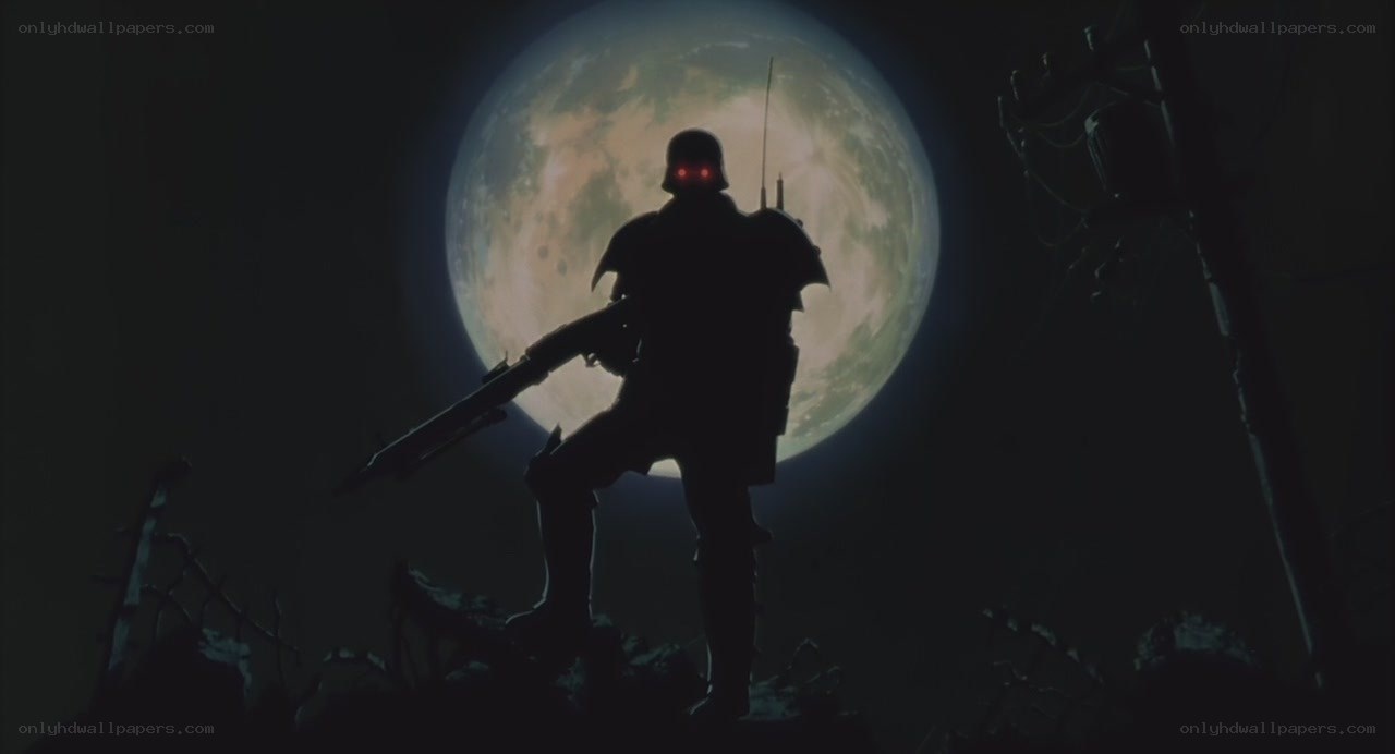 soldier silhouette against moon