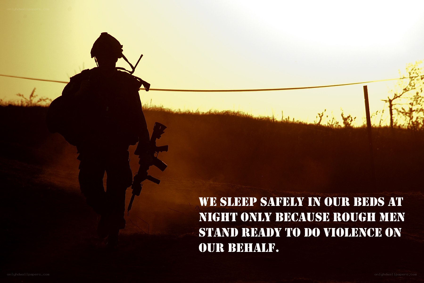 Soldier Silhouette at Sunset