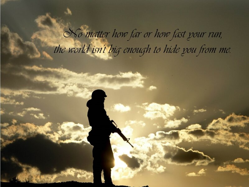 soldier silhouette at sunset