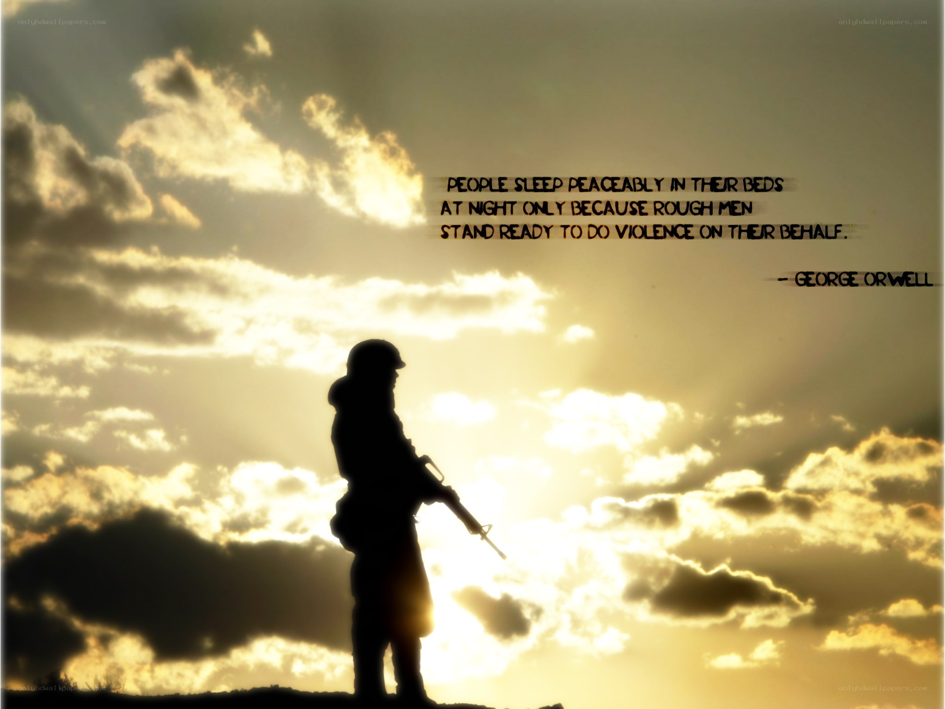 Soldier Silhouette at Sunset
