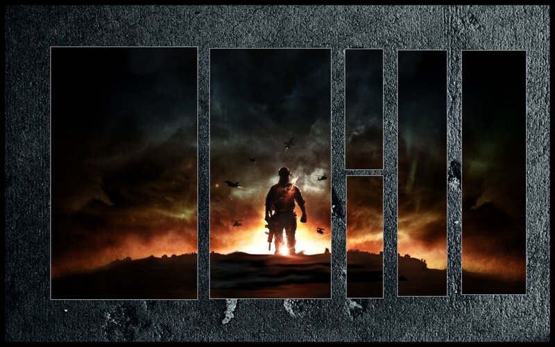 Soldier Silhouette at Sunset — Black