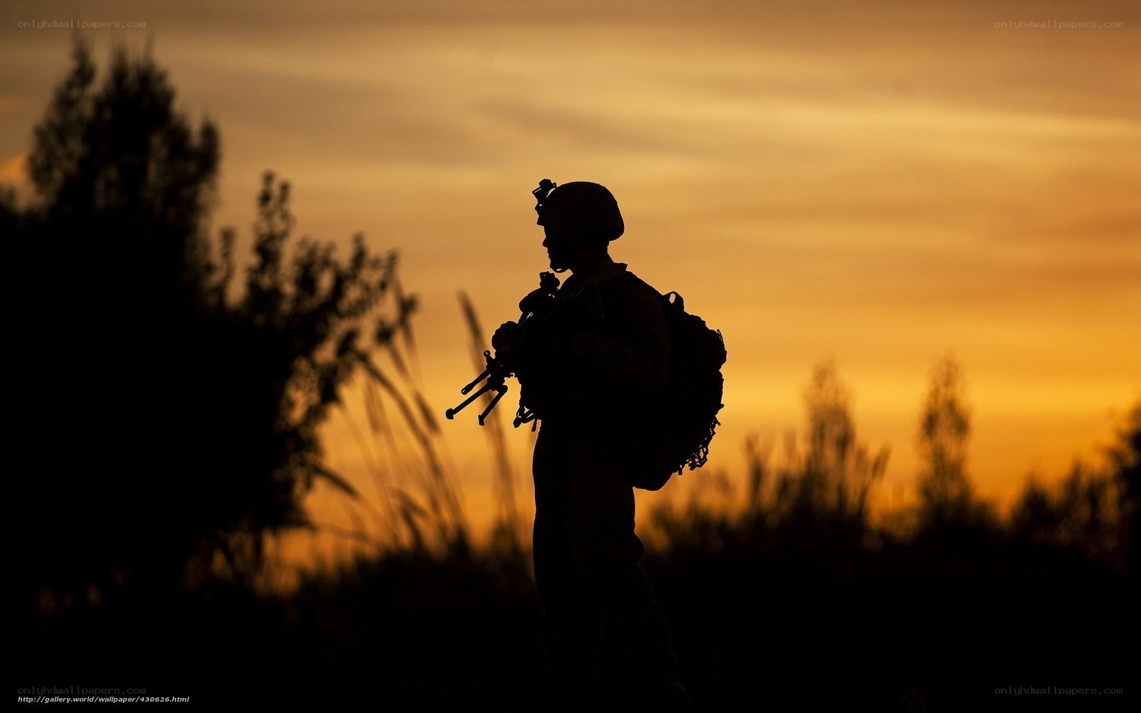 Soldier Silhouette at Sunset