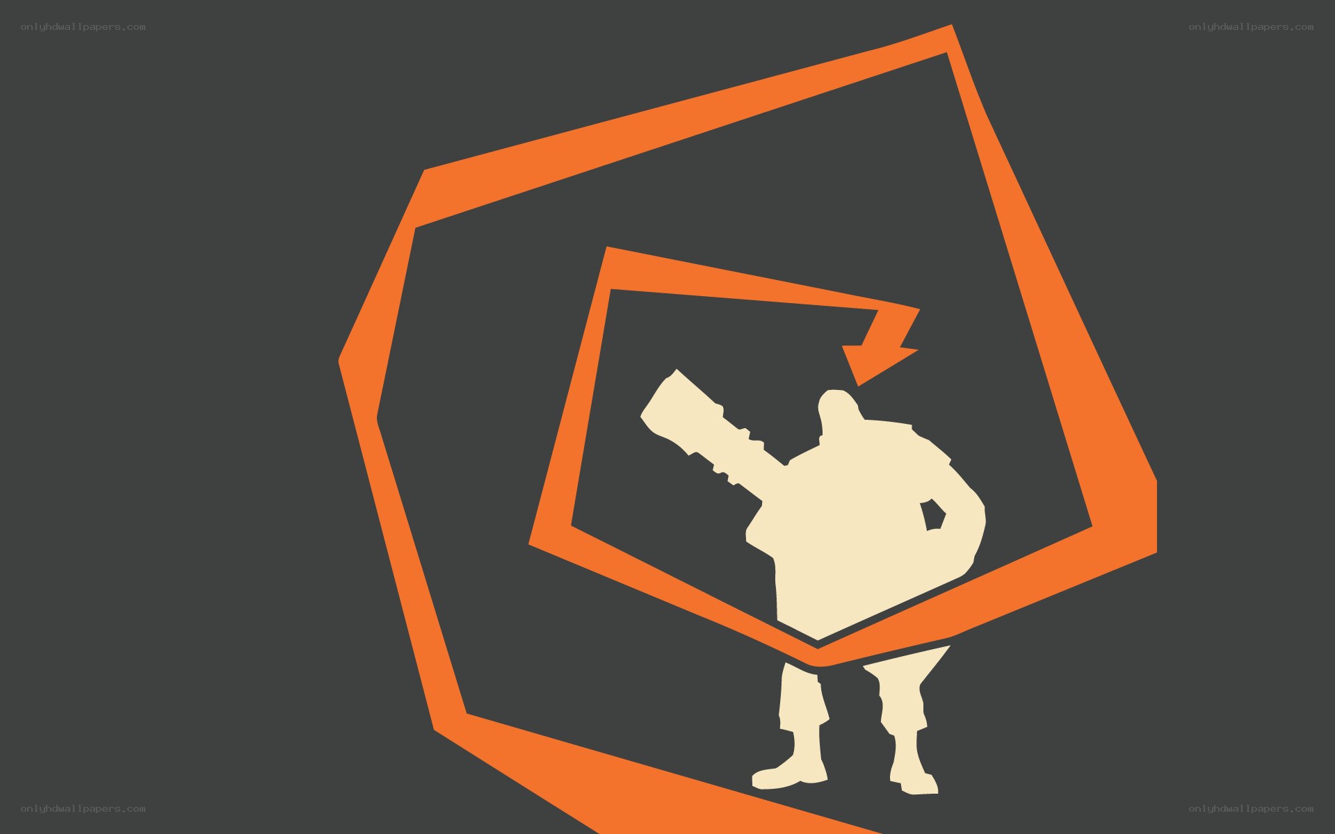 soldier silhouette in orange frame