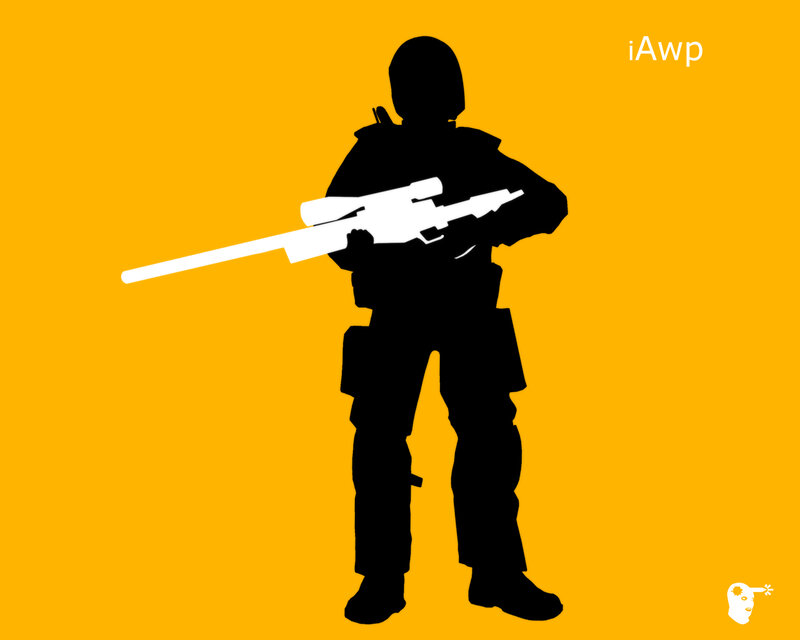 Soldier Silhouette with Rifle — Yellow