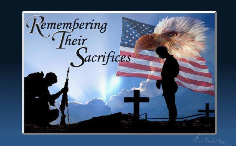 Soldier Silhouettes at Gravesite