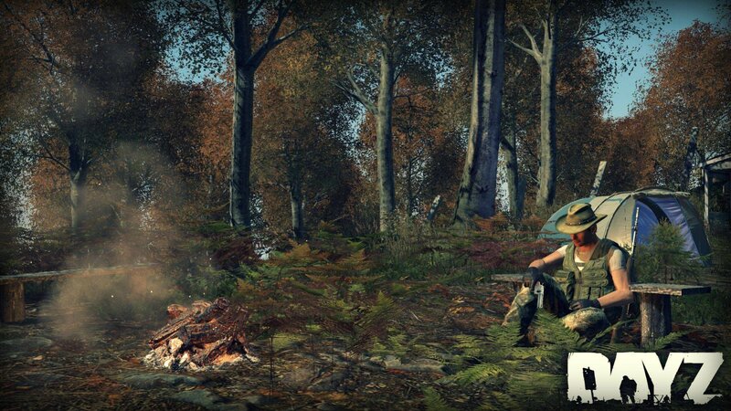 Soldier Sitting by Campfire