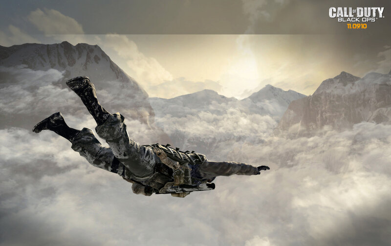 Soldier Skydiving — Gray, Dramatic