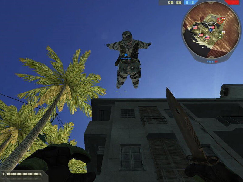Soldier skydiving in game
