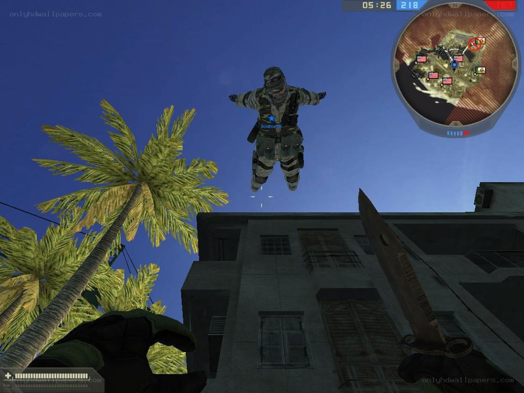 Soldier skydiving in game