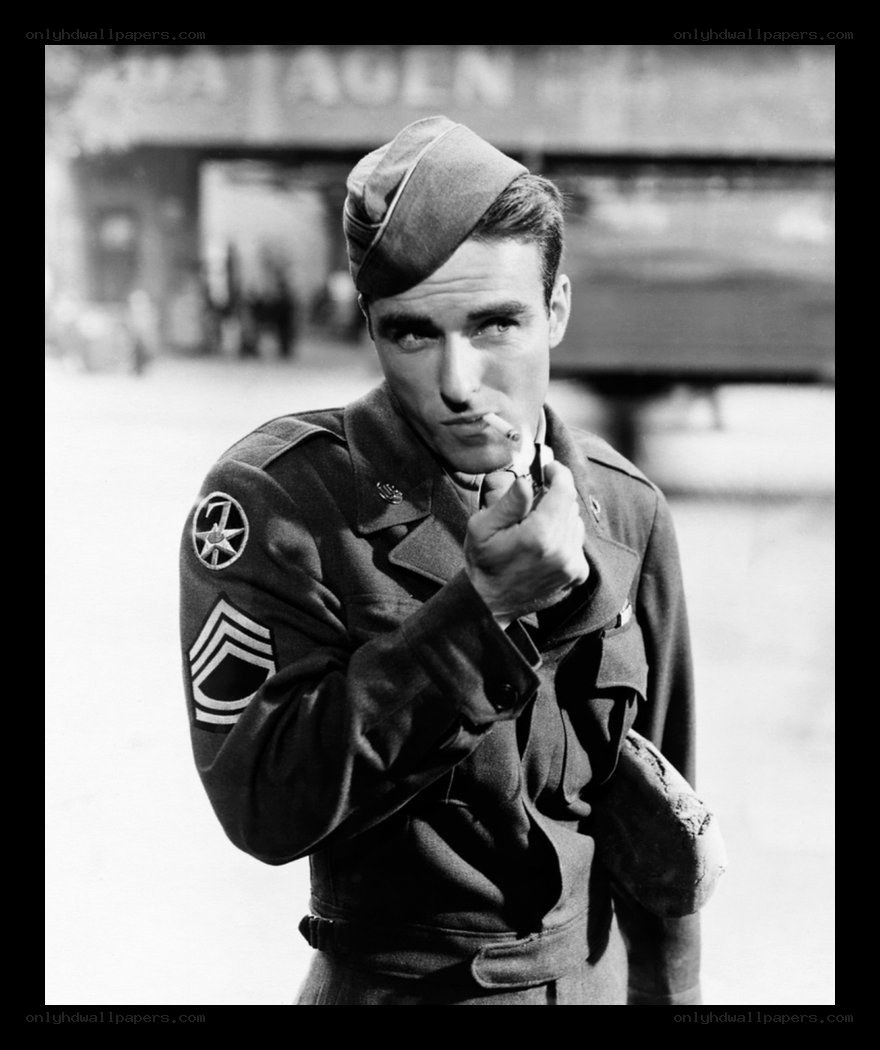 Soldier smoking cigarette