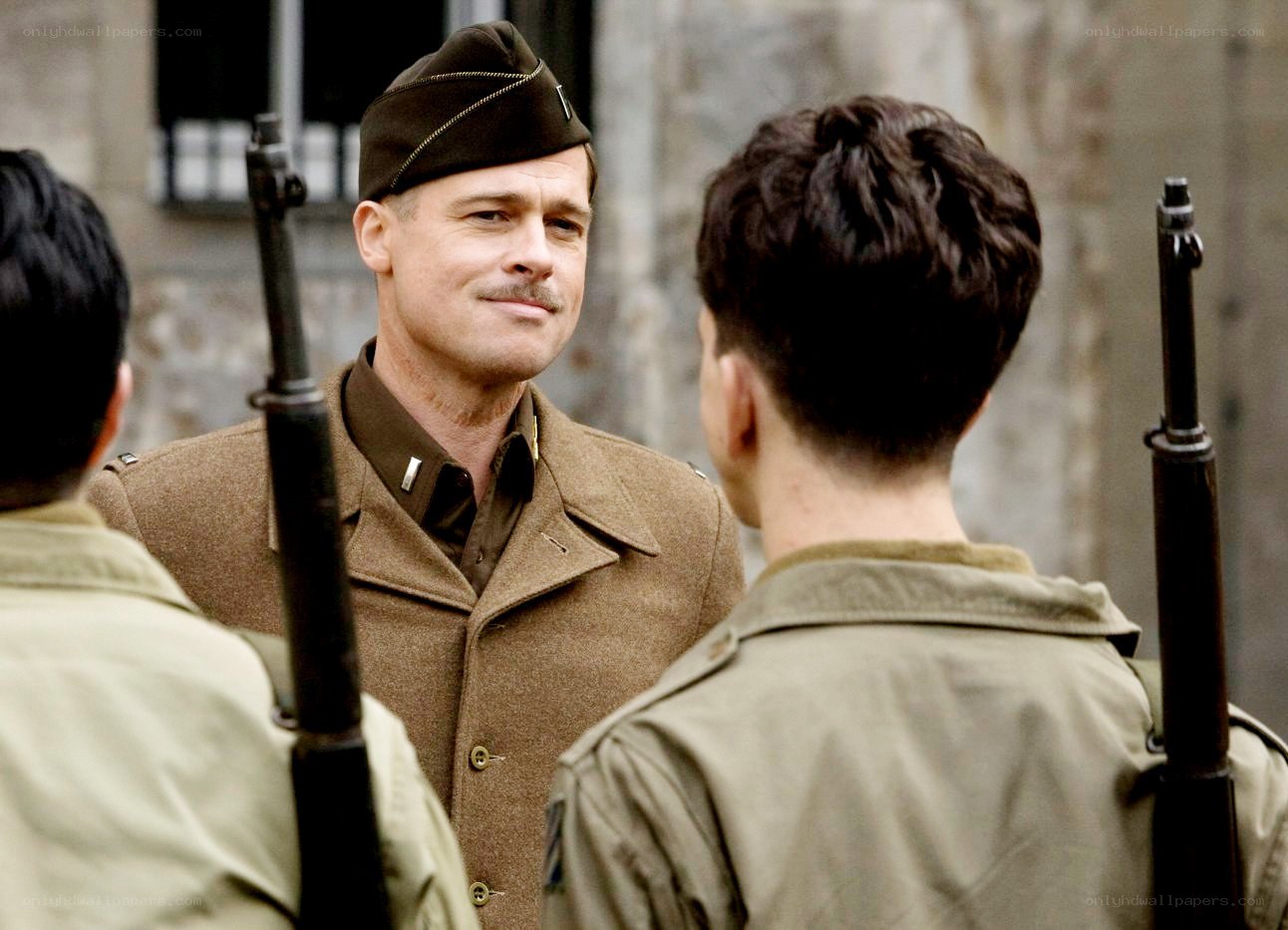 Soldier speaking to troops