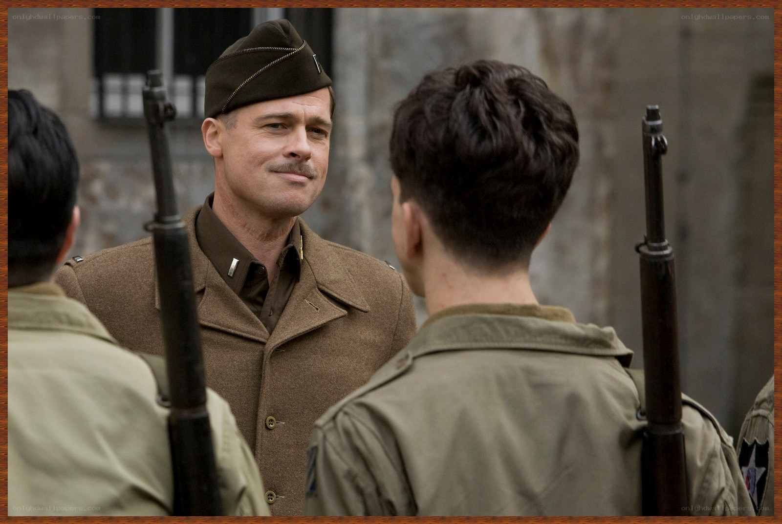 Soldier speaking to troops