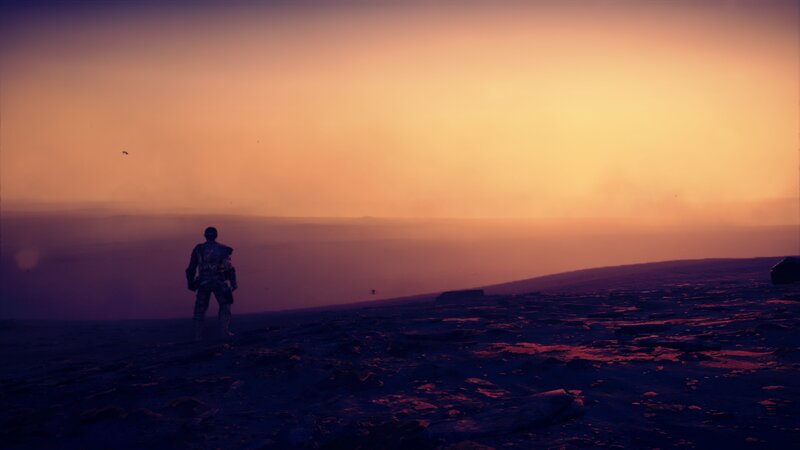 Soldier Standing on Hill