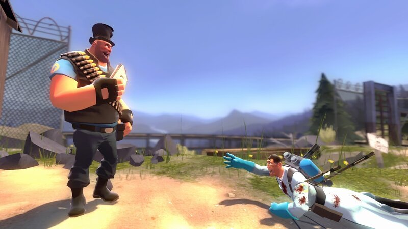 Soldier Standing over Injured Man