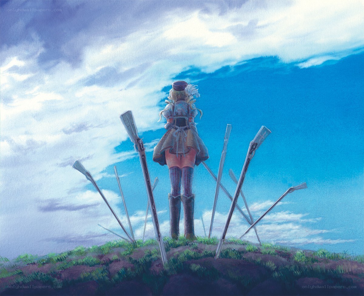 soldier stands on hill with rifles