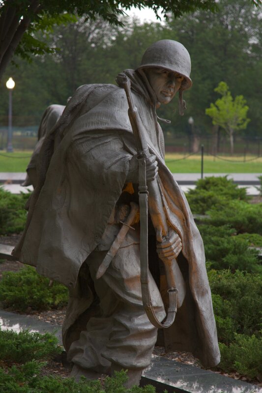 soldier statue at memorial