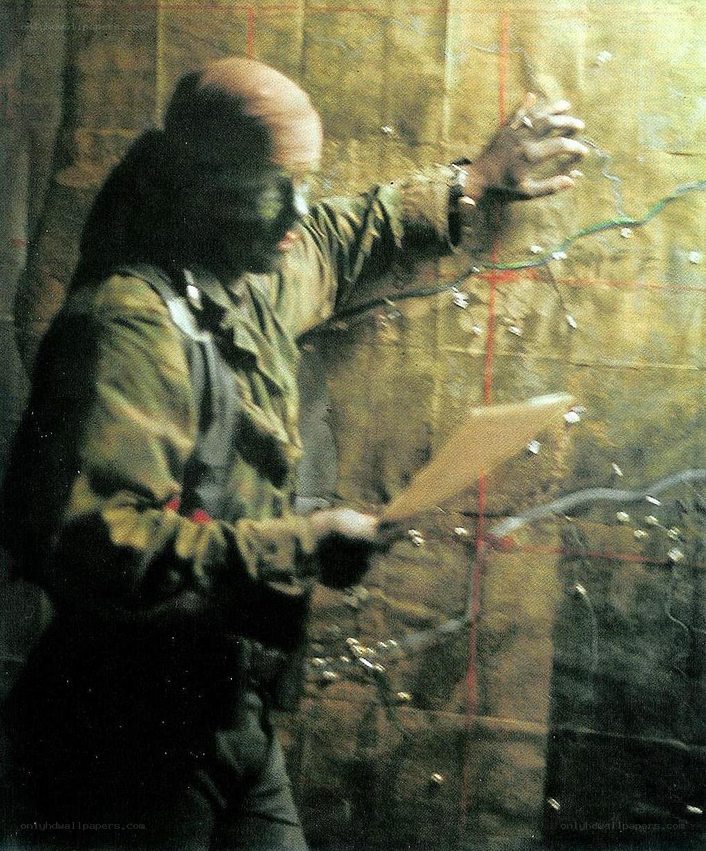Soldier studying a map