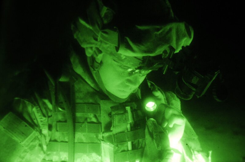 soldier using night vision