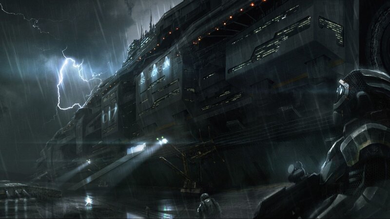 Soldier Viewing Spaceship