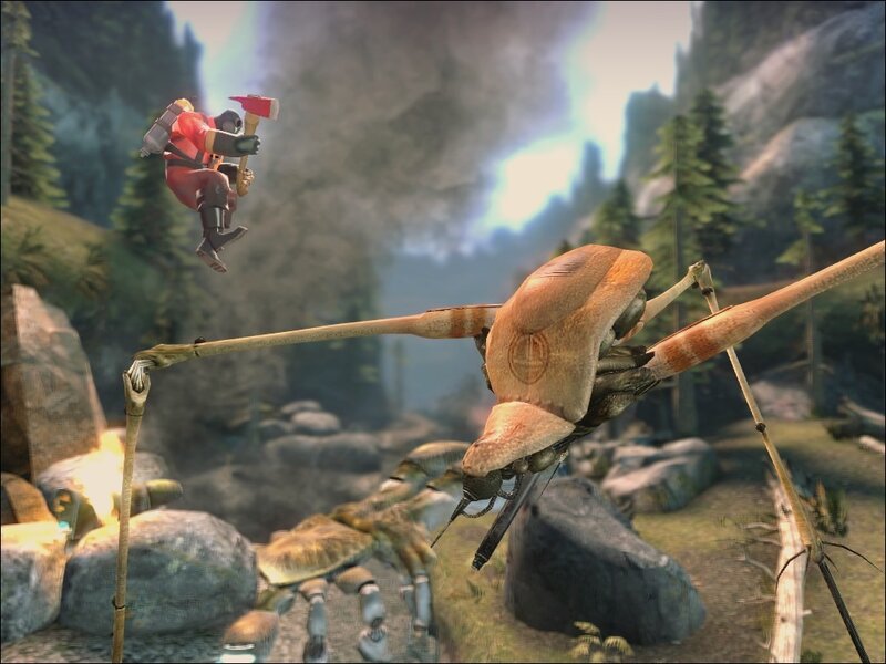 Soldier vs giant insect