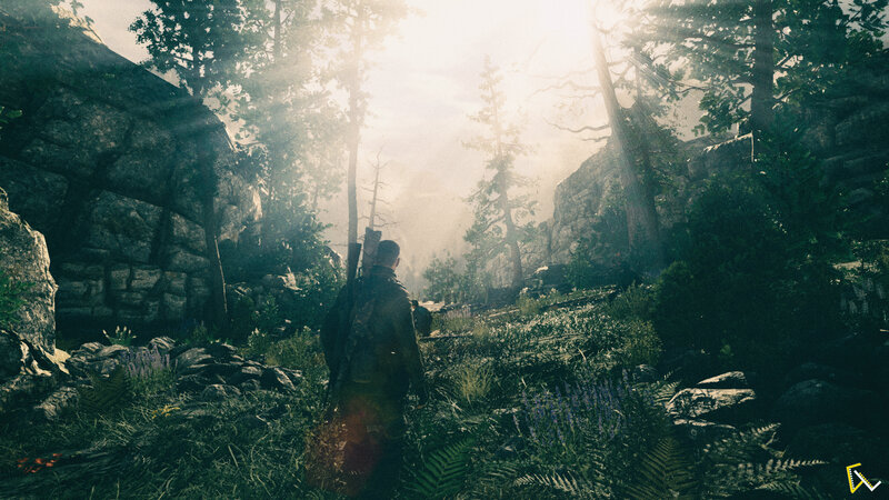 Soldier Walking in Forest — Green
