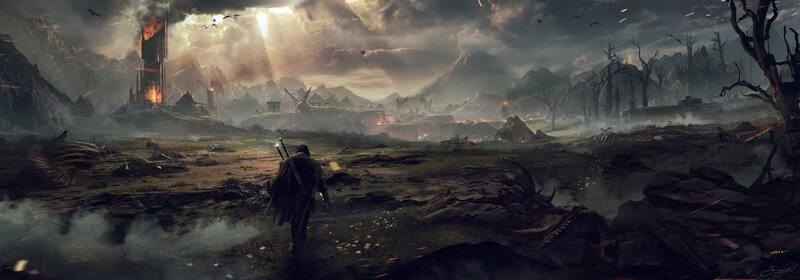 Soldier Walking Through Battlefield