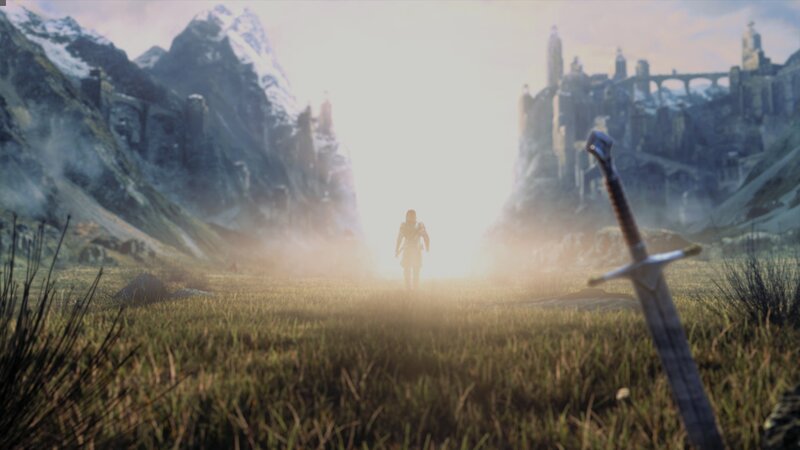 Soldier Walking Toward Castle