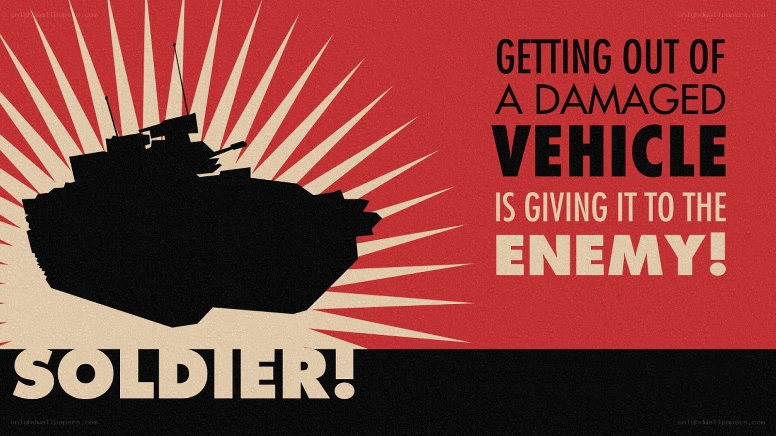 Soldier warning poster