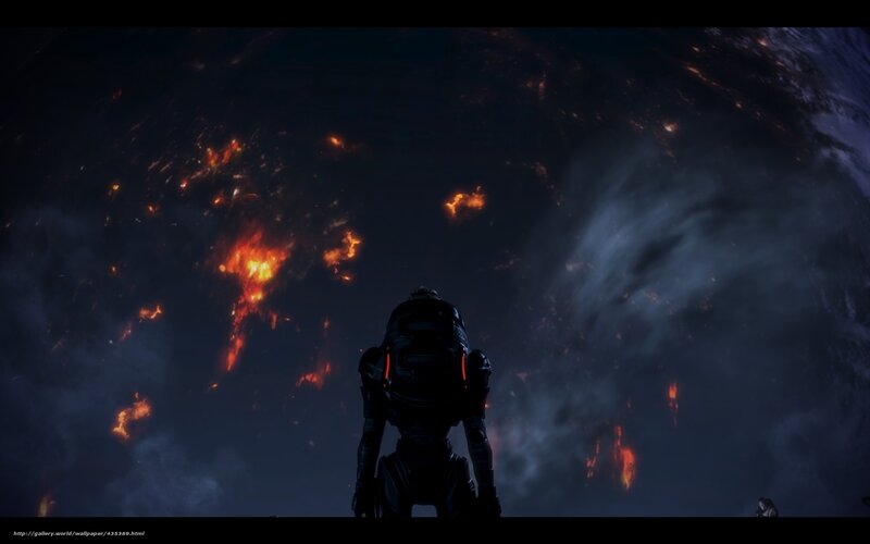 soldier watches planet burn