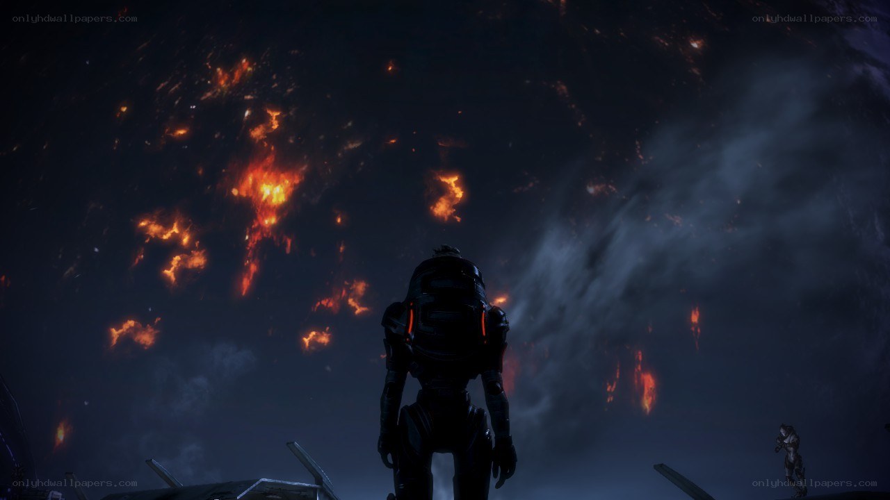soldier watches volcanic eruption
